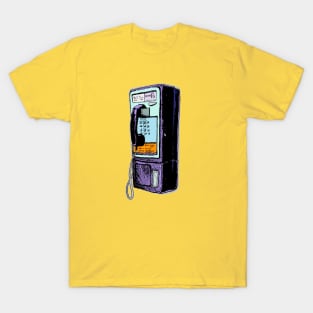 Sketchy old school retro payphone. Coin Operated Connections! T-Shirt